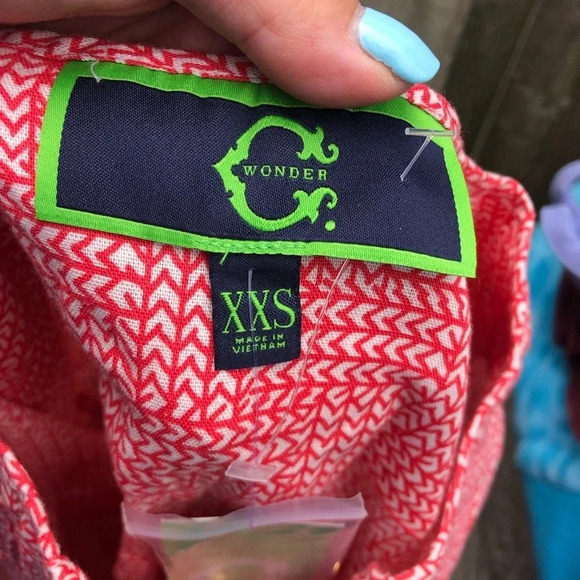 NWT C. WONDER BUTTON DOWN LINEN HENLEY - Picture 3 of 5